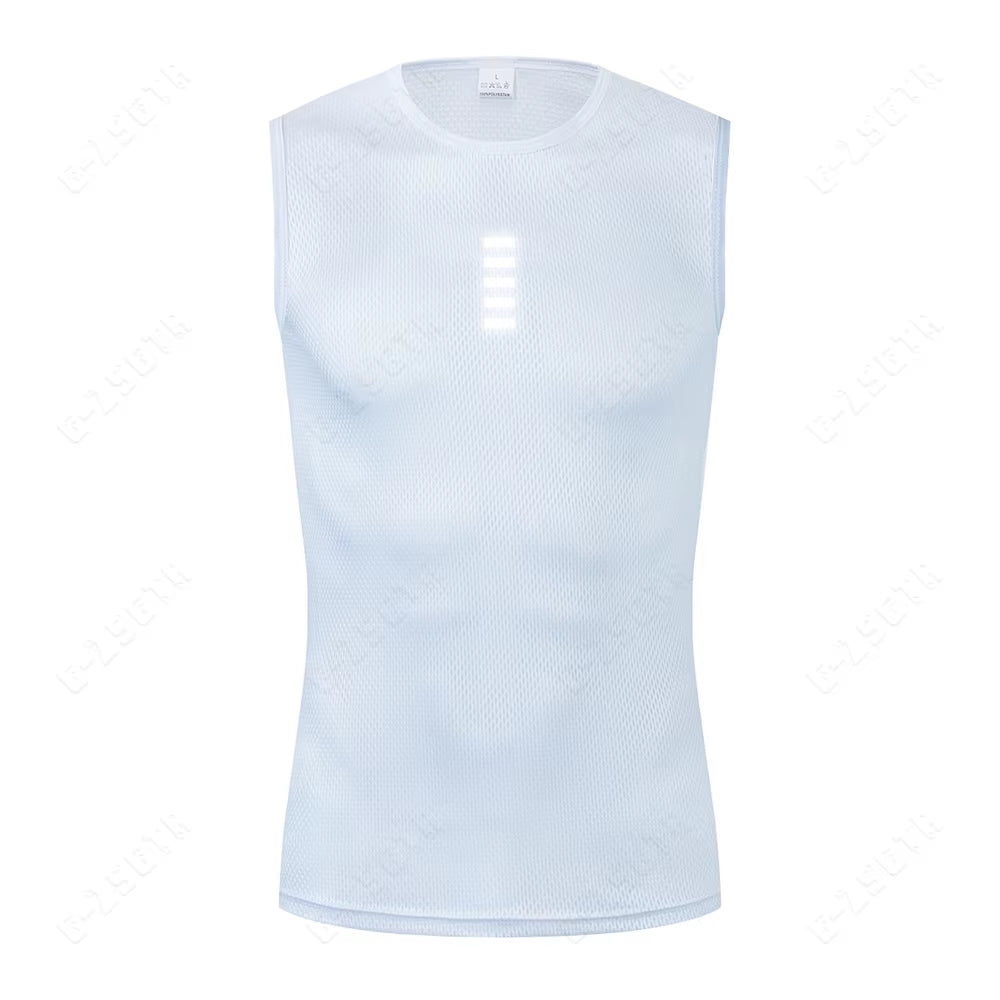 Cycling Base Layer Reflective Underwear White Cycling Jersey Sport Vest Men Undershirt Quick Dry Elastici Vest Road Bike Jersey